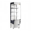 Buffalo slanke verwarmde multideck – warmhoudvitrine RVS & glas, zilver