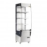 Buffalo slanke verwarmde multideck – warmhoudvitrine RVS & glas, zilver