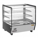 Buffalo Vierkante Geverwarmde Display Merchandiser 120L - RVS & Glas, Zwart