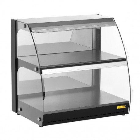Buffalo Zelfbediening Verwarmde Warmhoudvitrine Met Scharnierende Deuren – Zwart