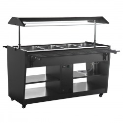 Buffalo Warmhoud Buffet Bar Zwart - Bain-Marie Saladebar 4x GN1/1