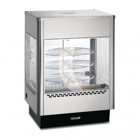Lincat pizza warmhoudvitrine UM50 - RVS & gehard glas, Zilver