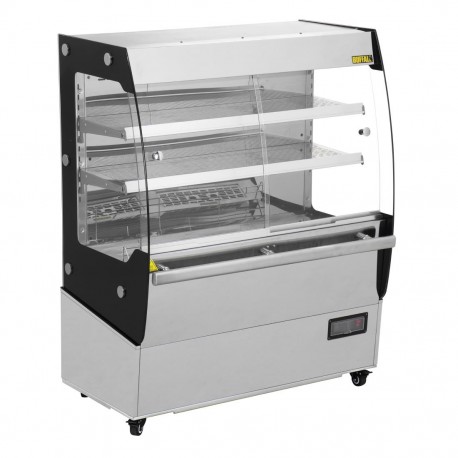Buffalo Vrijstaande Verwarmde Vitrinekast – RVS & Glas – 200L – Zwart