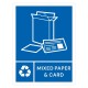 Jantex Slim Bin Label Gemengd Papier & Karton - Blauw