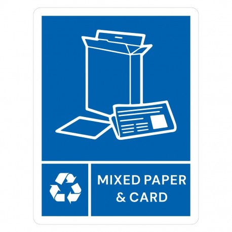 Jantex Slim Bin Label Gemengd Papier & Karton - Blauw