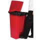 Rubbermaid pedaalemmer rood 87L – duurzame afvalbak van polyethyleen