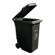 Rolcontainer zwart 240L Charles Bentley – Polyethyleen afvalcontainer met wielen