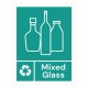 Jantex Slim Bin Label Gemengd Glas – Groen Afvalsticker voor Afvalbakken