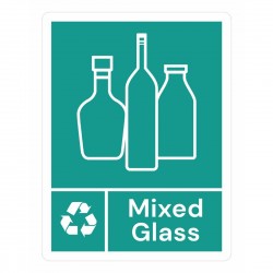 Jantex Slim Bin Label Gemengd Glas – Groen Afvalsticker voor Afvalbakken
