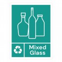 Jantex Slim Bin Label Gemengd Glas – Groen Afvalsticker voor Afvalbakken
