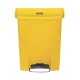 Rubbermaid Slim Jim Front Step pedaalemmer 30L geel - polyethyleen afvalbak
