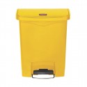 Rubbermaid Slim Jim Front Step pedaalemmer 30L geel - polyethyleen afvalbak