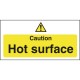 Vogue waarschuwingsbord 'Caution - Hot surface' vinyl 100x200mm