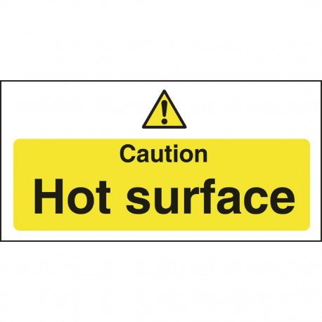 Vogue waarschuwingsbord 'Caution - Hot surface' vinyl 100x200mm