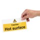 Vogue waarschuwingsbord 'Caution - Hot surface' vinyl 100x200mm