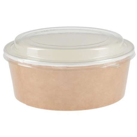 Colpac recyclebare kraft saladebakken met deksel groot 1300ml (150 stuks)