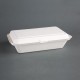 Composteerbare bagasse voedseldozen 24,8cm wit met deksel (250 stuks)