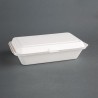 Composteerbare bagasse voedseldozen 24,8cm wit met deksel (250 stuks)
