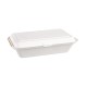 Composteerbare bagasse voedseldozen 24,8cm wit met deksel (250 stuks)
