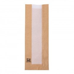 Fiesta Composteerbare Baguettezakken met Glasine Venster 300x100x60mm (1000 stuks)