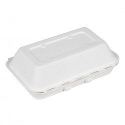 Fiesta Composteerbare Bagasse Voedselcontainers 400x335mm (200 stuks) - Wit