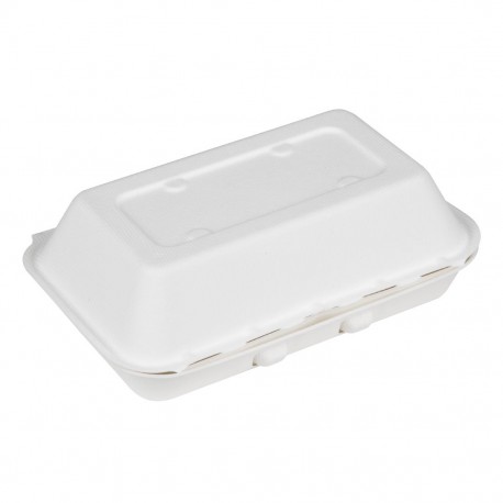 Fiesta Composteerbare Bagasse Voedselcontainers 400x335mm (200 stuks) - Wit