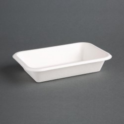 Fiesta Compostable composteerbare voedselbakjes 455ml – Bagasse, Wit (50 stuks)