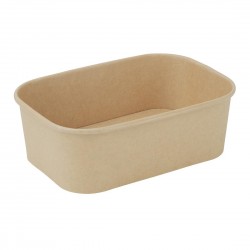 Fiesta Recyclable rechthoekige afhaalbakjes 750ml, bruin (300 stuks)