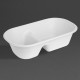 Fiesta Composteerbare Bagasse Ovale 2-Vak Container 900ml (100 stuks)