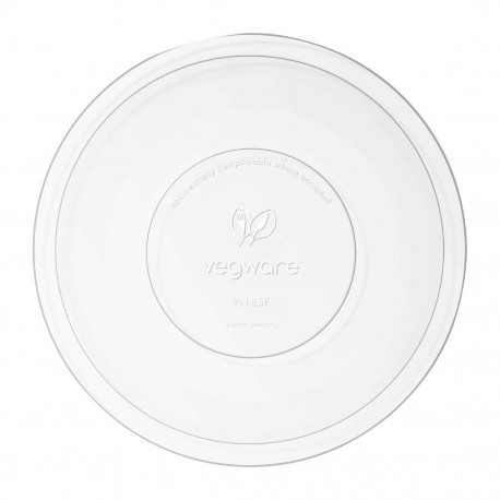 Vegware 185-serie composteerbare platte deksels - 300 stuks PLA