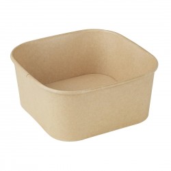 Fiesta Recycleerbare Vierkante Containerbodems 1400ml – Bruin Papier (300 stuks)