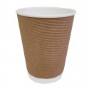 Fiesta Recyclable koffiebekers ribbelwand 340ml – bruin karton (25 stuks)