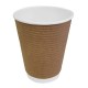 Fiesta Recyclable koffiebekers ribbelwand 340ml – bruin karton (25 stuks)