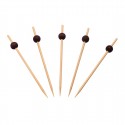 Sier Disposables Bamboeprikker met Zwarte Bal 120 mm – Doos 250 Stuks