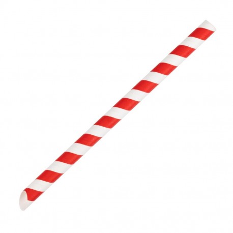 Fiesta Composteerbare Bubble Tea Rietjes Rood & Wit 12x210mm (150 stuks)