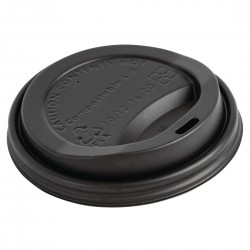 Fiesta Compostable deksels voor koffiebekers 340ml – CPLA, zwart (1000 stuks)