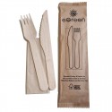 eGreen individueel verpakte 3-in-1 houten bestekset – 250 stuks