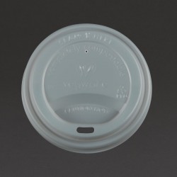 Vegware composteerbare deksels voor 34 en 45cl koffiebekers – CPLA, wit (1000 stuks)