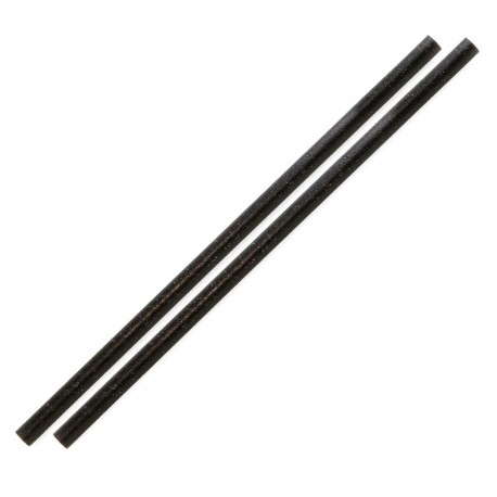 Sier Disposables rechte rietjes zwart cellulose ø 6 mm / 20 cm (100 stuks)