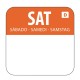 Hygiplas oplosbare blanco voedseletiketten zaterdag - oranje (1000 stuks)