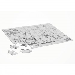 Dining Kids puzzel om in te kleuren Chef - A4 kleurplaat en puzzel (25 stuks)