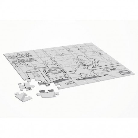 Dining Kids puzzel om in te kleuren Chef - A4 kleurplaat en puzzel (25 stuks)