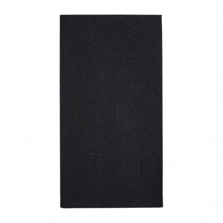 Fiesta Recyclebaar Premium Tablin Dinerservet Zwart 40x40cm Airlaid 1/8 Vouw (500 stuks)