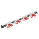 Jantex wandhouder voor stelen (4 klemmen) – Aluminium, Wit