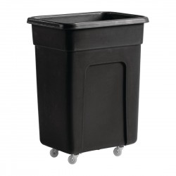 Zwarte Polyethyleen Trolley Klein 79,5 x 66 x 45,5 cm - 130 Liter