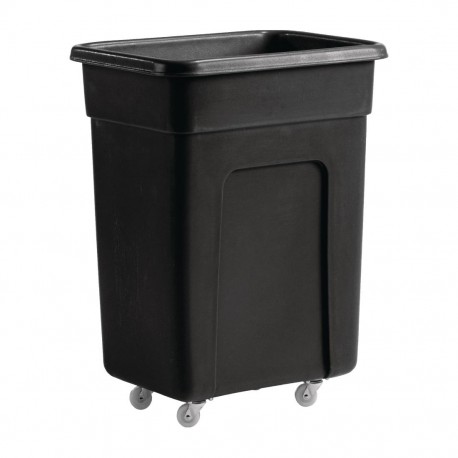 Zwarte Polyethyleen Trolley Klein 79,5 x 66 x 45,5 cm - 130 Liter