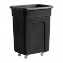 Zwarte Polyethyleen Trolley Klein 79,5 x 66 x 45,5 cm - 130 Liter