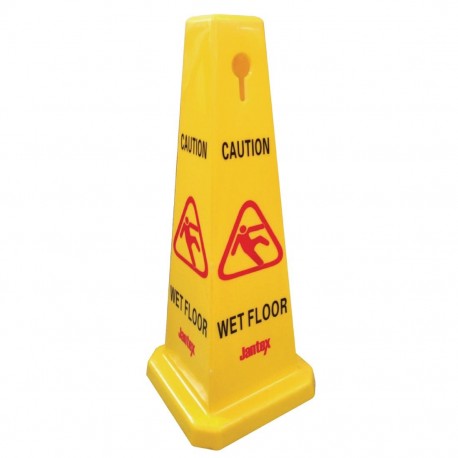 Jantex waarschuwingskegel "Caution wet floor" - geel, 68 cm