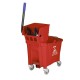 Jantex 30L dweilemmer met voetpedaalontgrendeling - rood