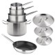 Vogue Cook Like A Pro 5-Delige Roestvrijstalen Inductiepannenset